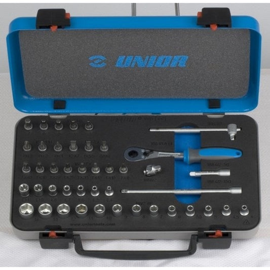  UNIOR  Coffret métal de douille 1/4" 6 pans 44 pièces  Douille, OUTIL A MAIN RANGESTOCK