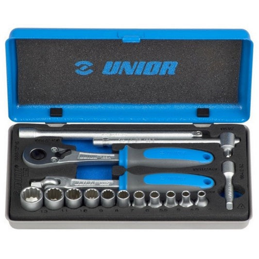  UNIOR  Coffret de douilles 1/4" 12 pans 16 pièces  Douille, OUTIL A MAIN RANGESTOCK