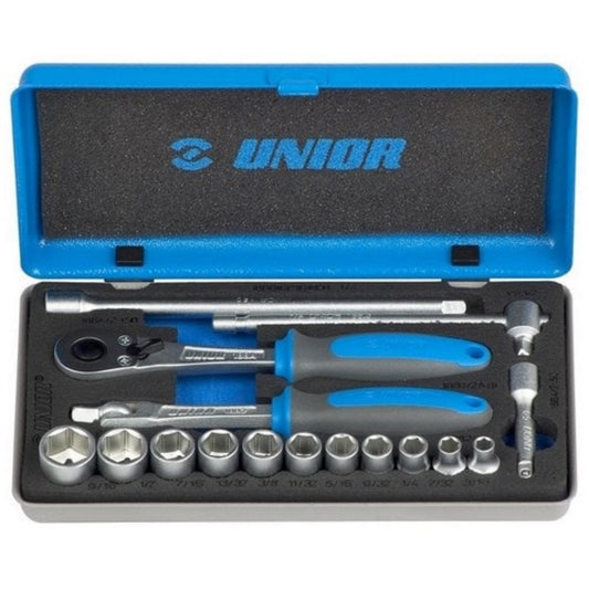  UNIOR  Coffret douilles 1/4" 6 pans en pouces 16 pièces  Douille, OUTIL A MAIN RANGESTOCK