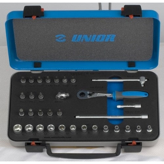  UNIOR  Coffret métal de douille 1/4" 6 pans 33 pièces  Douille, OUTIL A MAIN RANGESTOCK