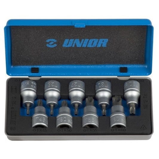  UNIOR  Jeu de douilles tournevis Torx 1/2" 9 pièces  Douille, OUTIL A MAIN RANGESTOCK