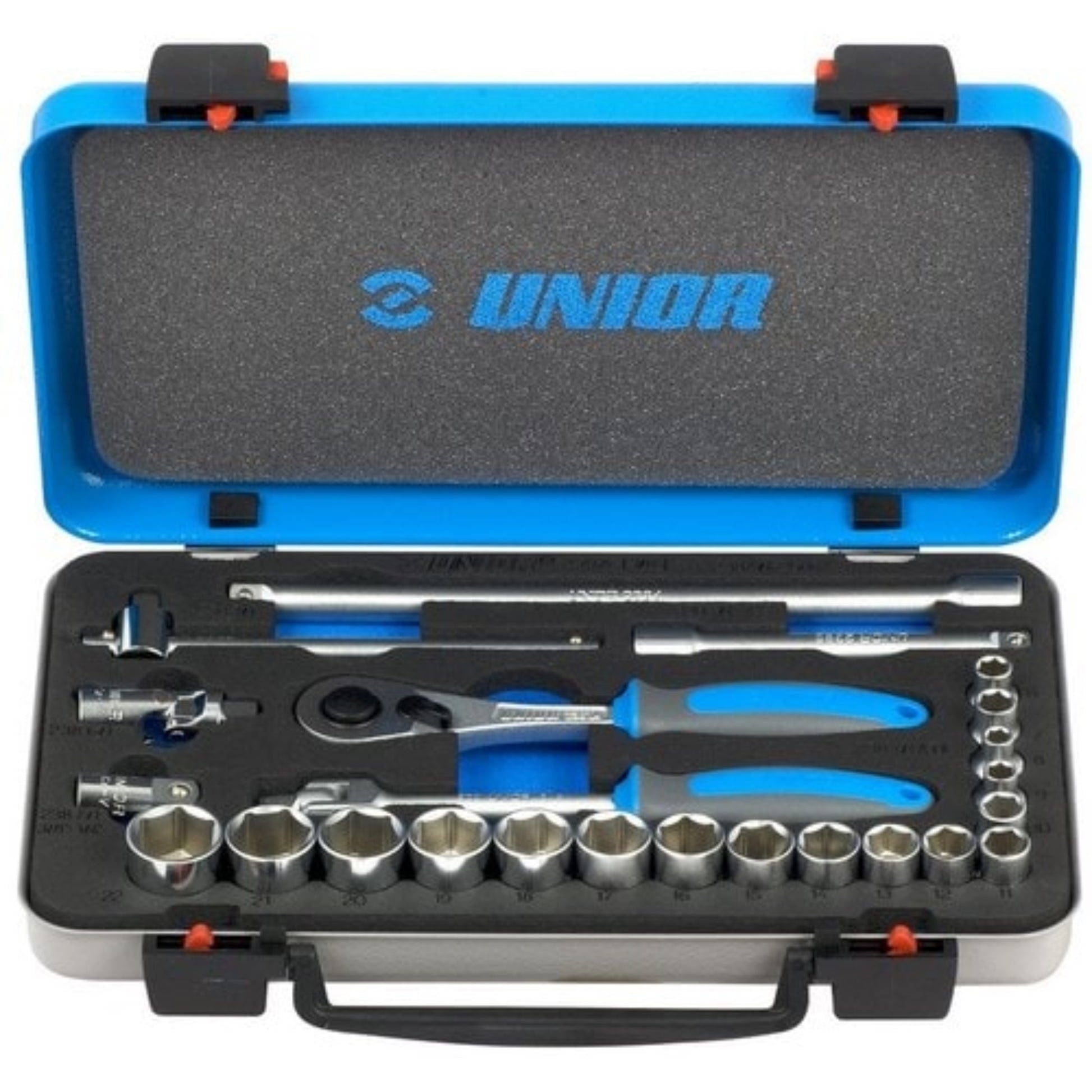  UNIOR  Coffret métal de douilles 3/8" 6 pans 24 pièces  Douille, OUTIL A MAIN RANGESTOCK