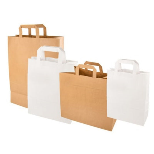 Sac papier kraft avec poignée plate  EMBALLAGE & EXPEDIT., Sac & sachet papier PAPSTAR RANGESTOCK