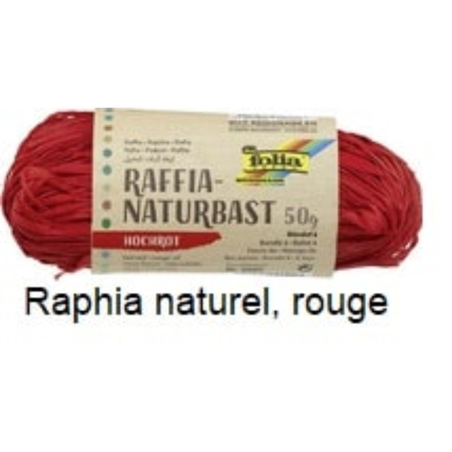 Bobine de raphia naturel coloré  Bolduc & raphia, EMBALLAGE & EXPEDIT. FOLIA RANGESTOCK