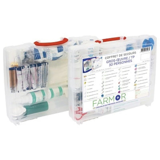 Coffret de secours Gros oeuvre/ TP 30 personnes  Coffret de secours, PROTECTION & SECURITE FARMOR RANGESTOCK