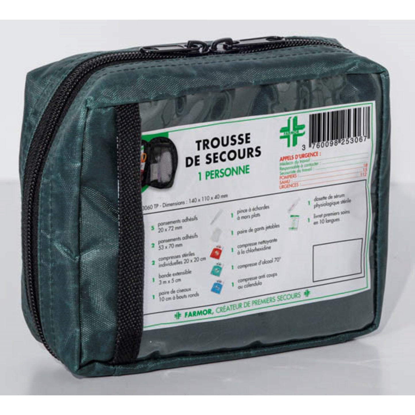 Trousse de secours individuelle en tissu  PROTECTION & SECURITE, Trousse de secours FARMOR RANGESTOCK