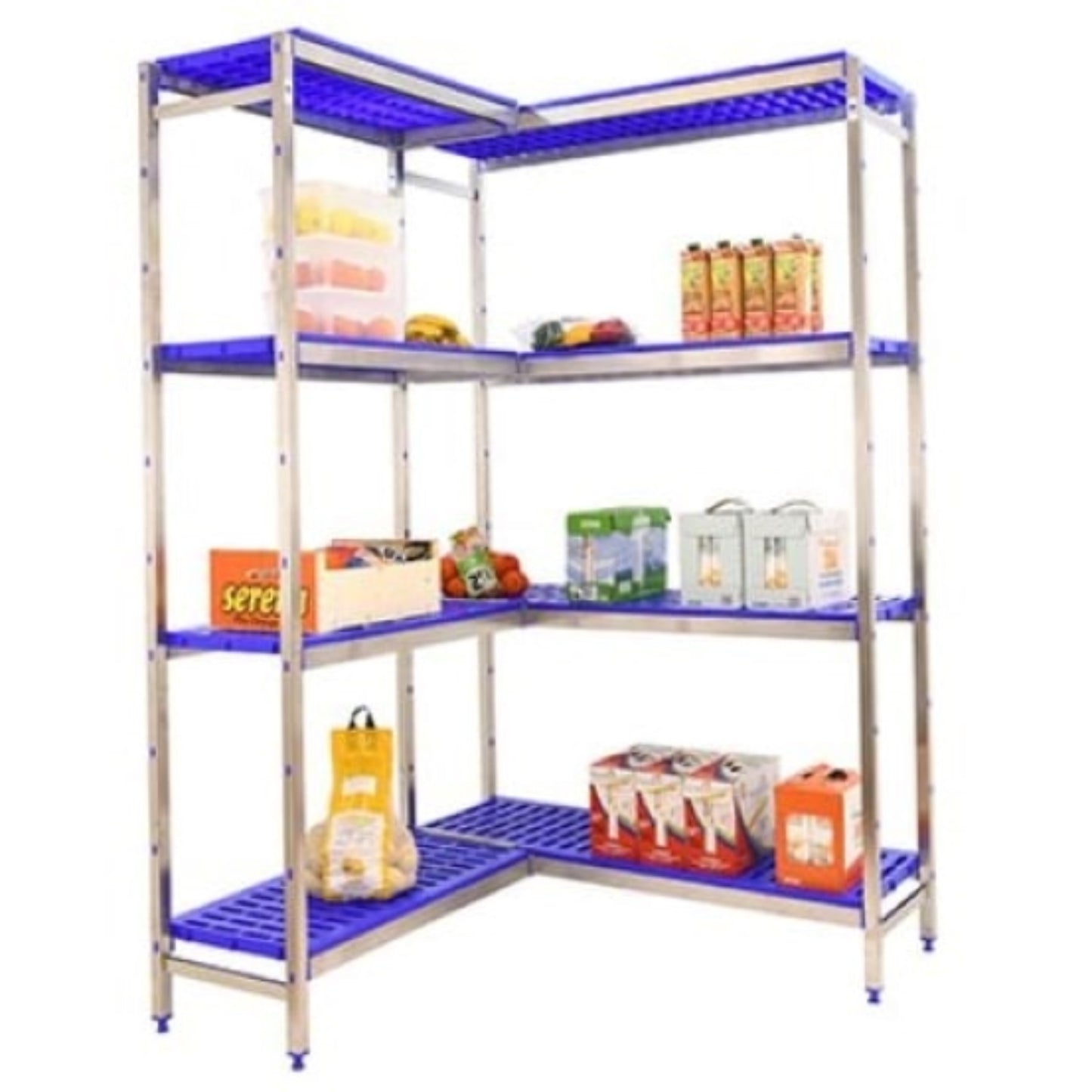 Etagère inox d'angle H1600mm 5 niveaux plastiques  ETAGERE, Etagère inox / plastique SIMON RACK RANGESTOCK