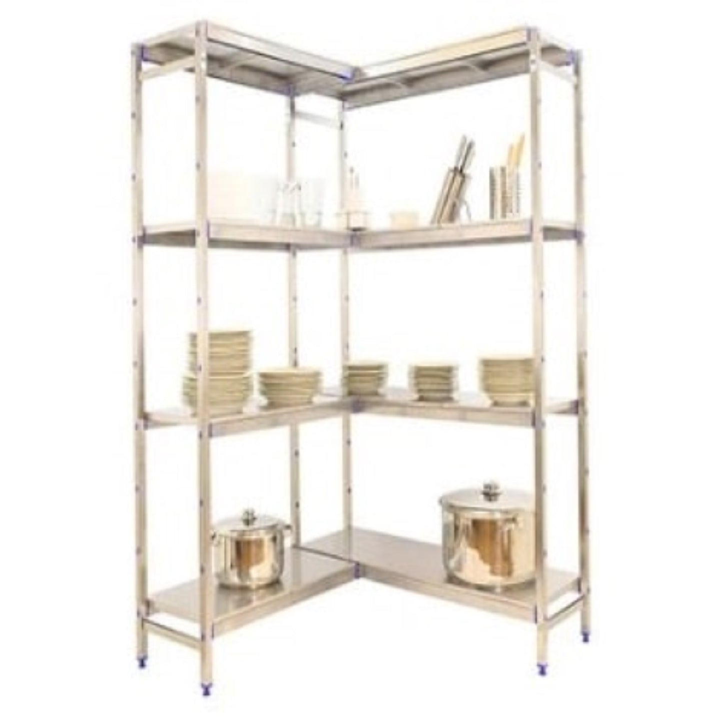 Etagère inox d'angle H1600mm 4 niveaux  ETAGERE, Etagère inox SIMON RACK RANGESTOCK