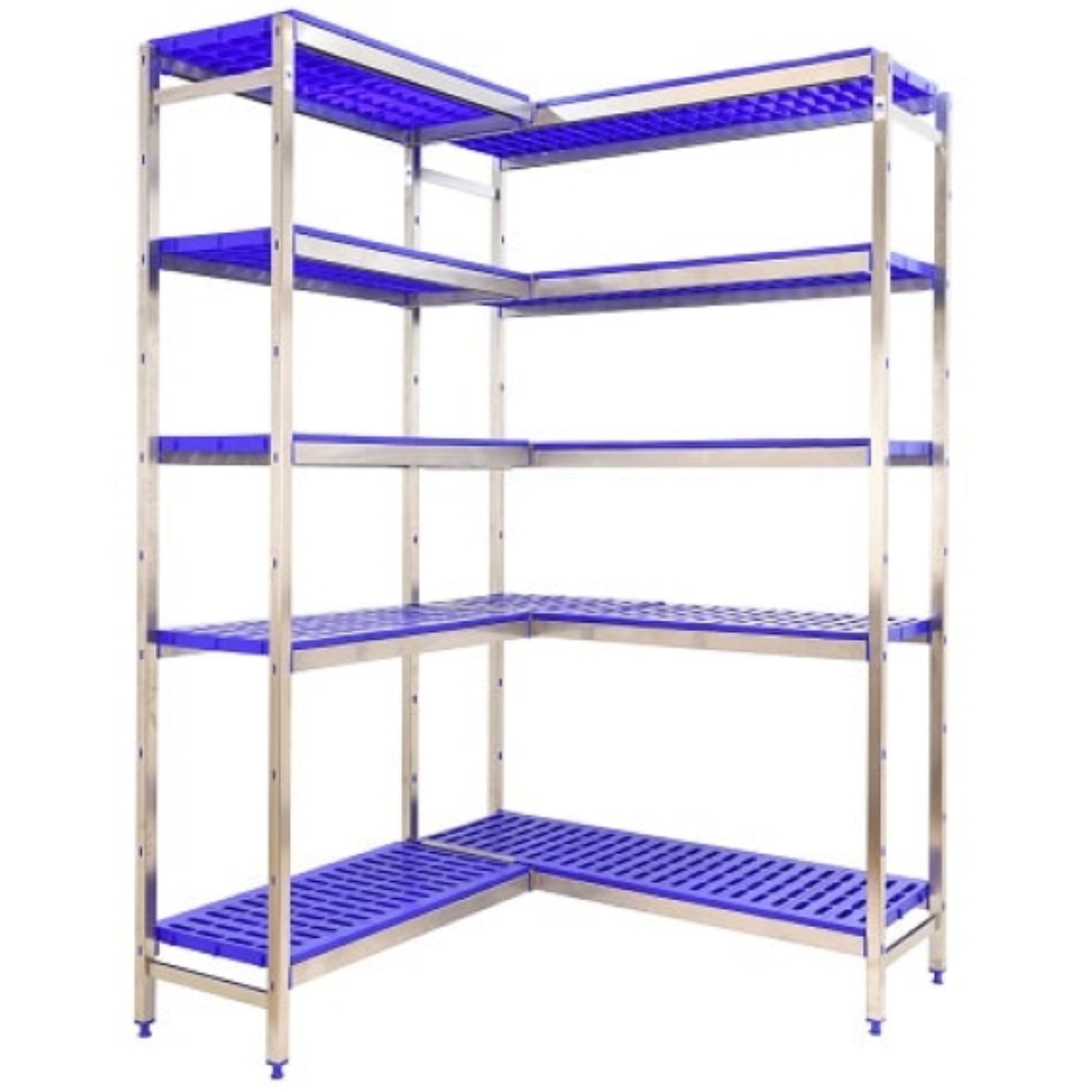 Etagère inox d'angle H1600mm 5 niveaux plastiques  ETAGERE, Etagère inox / plastique SIMON RACK RANGESTOCK