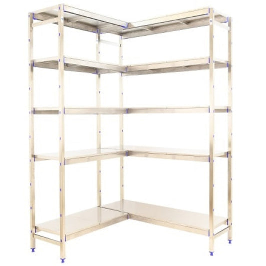 Etagère inox d'angle H1600mm 5 niveaux  ETAGERE, Etagère inox SIMON RACK RANGESTOCK