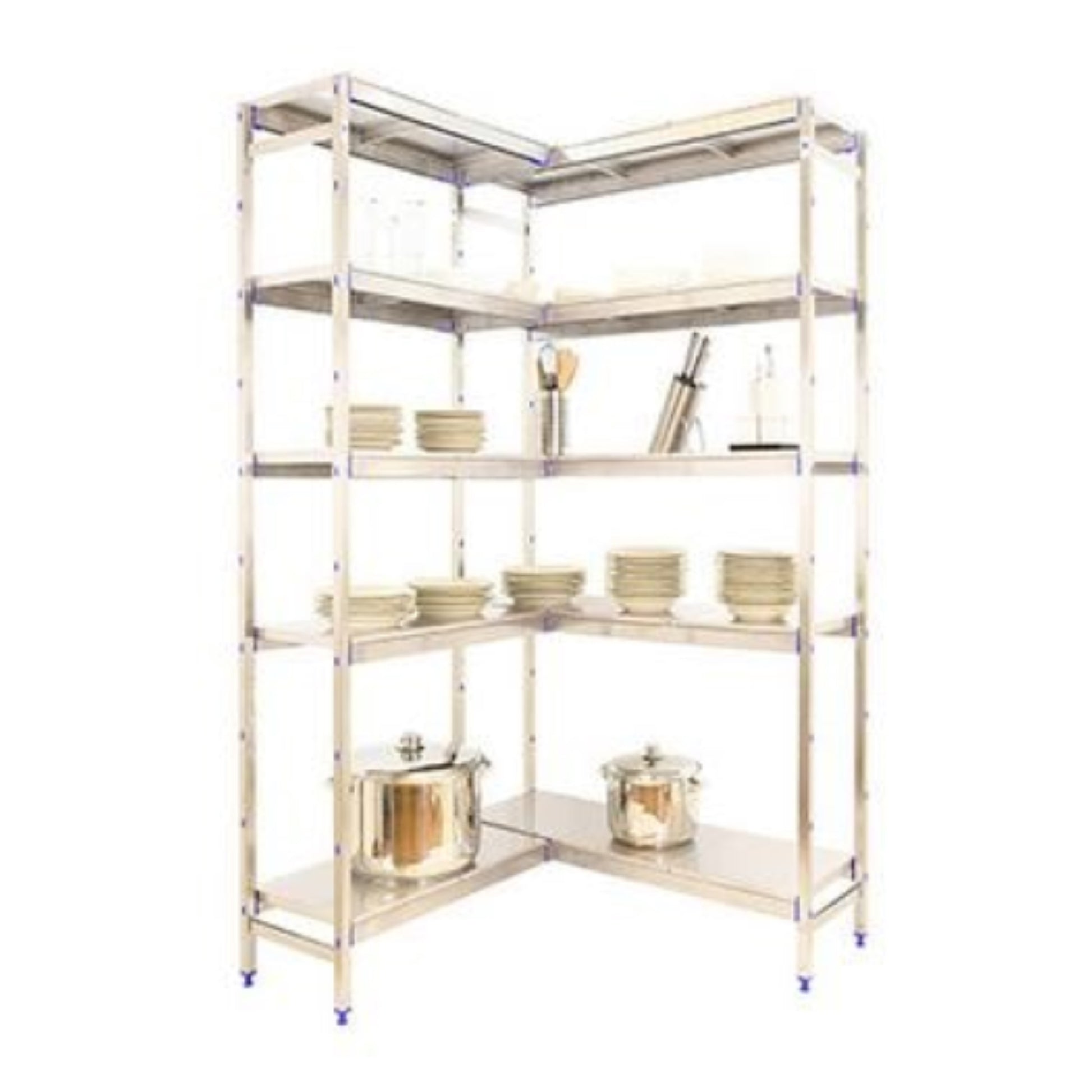 Etagère inox d'angle H1600mm 5 niveaux  ETAGERE, Etagère inox SIMON RACK RANGESTOCK