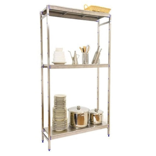 Etagère inox hauteur 1600mm 3 niveaux inox kit initial  ETAGERE, Etagère inox SIMON RACK RANGESTOCK