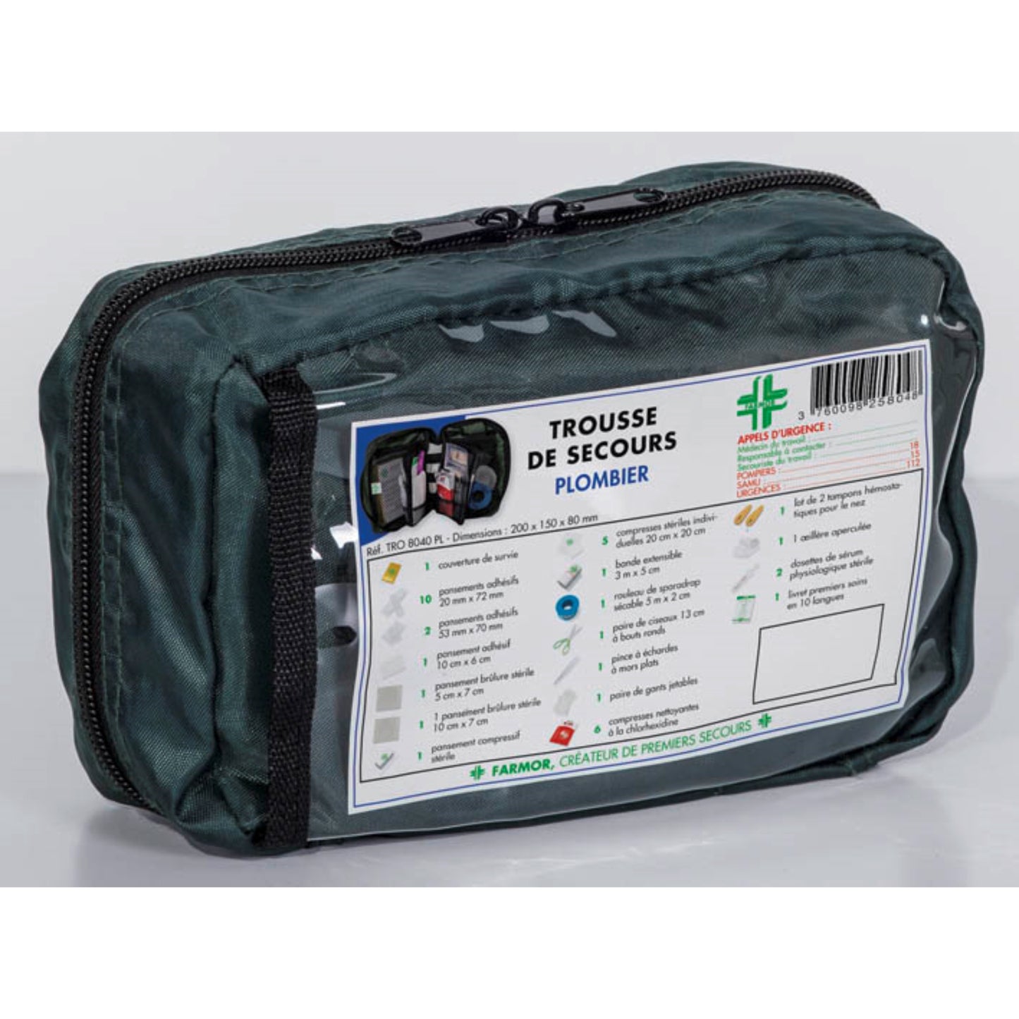 Trousse de secours  Plombier 1/3 personnes  PROTECTION & SECURITE, Trousse de secours FARMOR RANGESTOCK