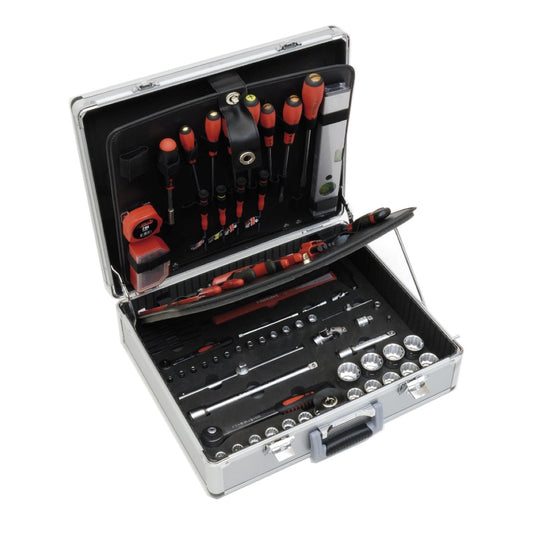 Valise outils aluminium + 125 pièces  composition outillage, OUTIL A MAIN MOB OUTILLAGE RANGESTOCK