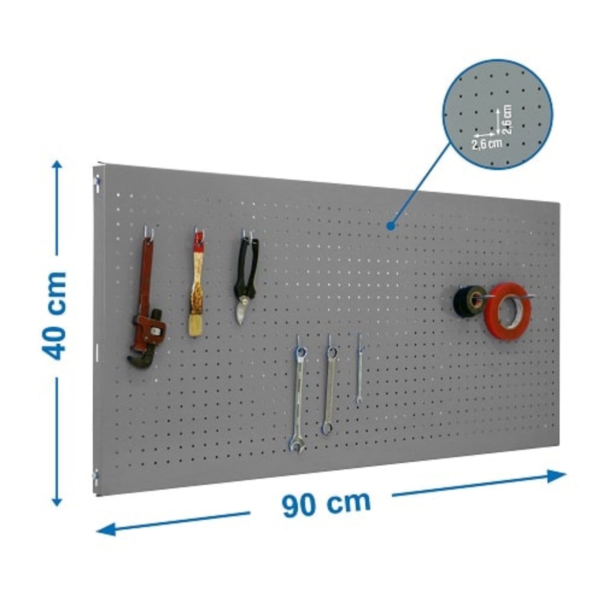 Panneau outils métallique + 8 crochets  Accessoires pour établi, ETABLI SIMON RACK RANGESTOCK